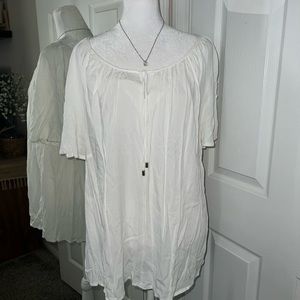 Ellos White Peasant Top Size 26